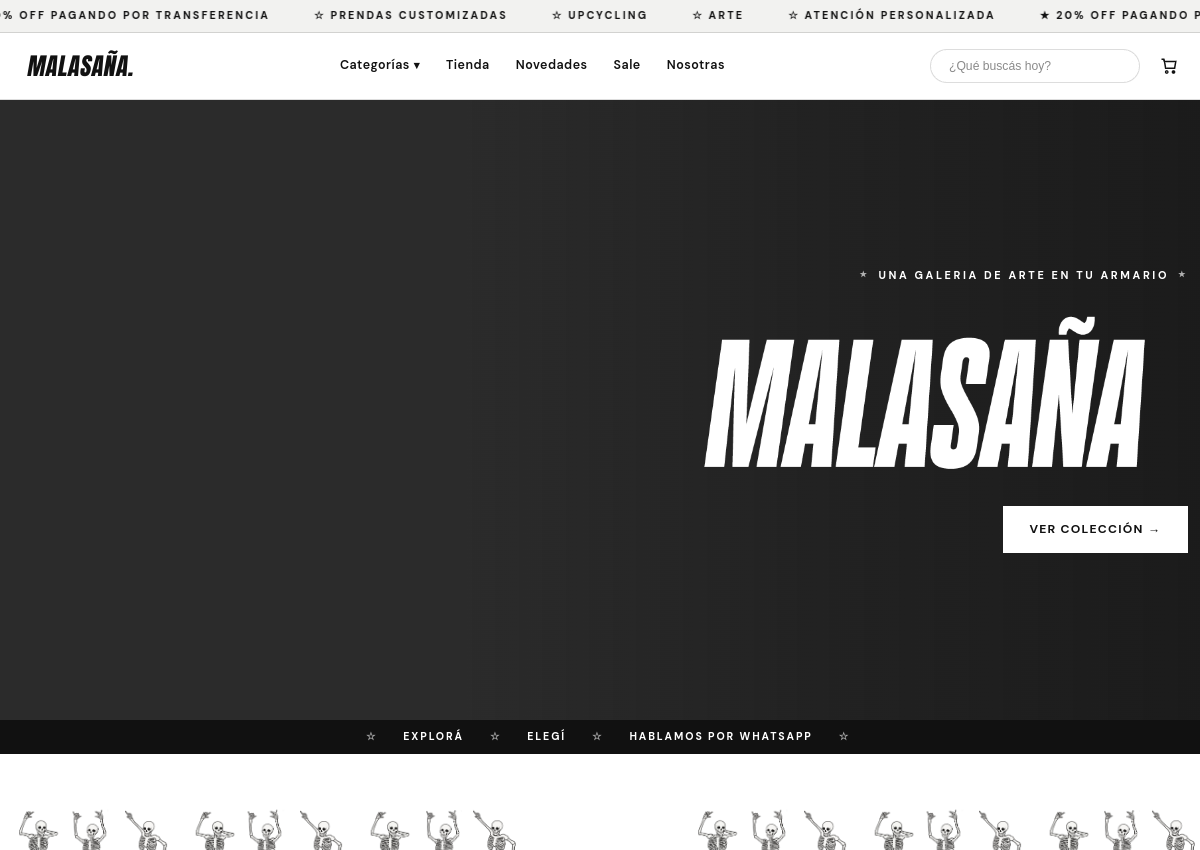 Vista del sitio de Malasaña Boutique